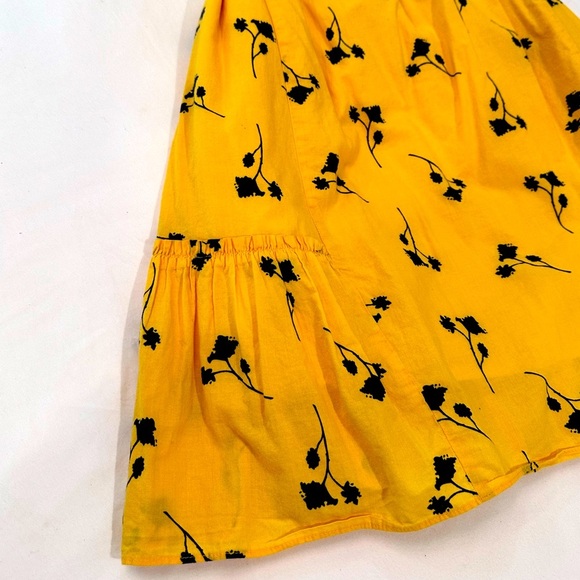 Thakoon Collective Yellow Floral Ruffle Sleeveless Shift Dress- Size 2 - Picture 5 of 8